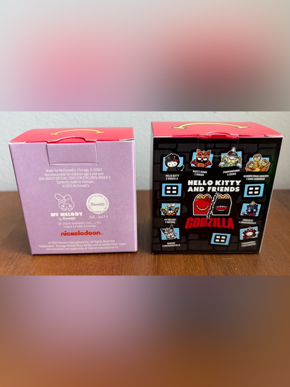 McDonalds Hello Kitty Godzilla TMNT Happy Meal Set- My Melody Mothra & Donatello - Picture 2 of 2